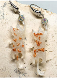 White Playful Cat Dangles